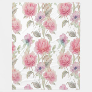 Pastelbloemblaadjes fleece deken