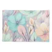 Pastelbloemen en bladeren op Paarse achtergrond Kussensloop (Achterkant)