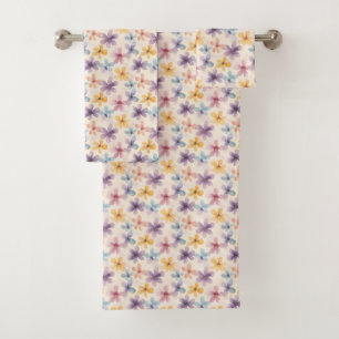 Pastelbloemen Retro Hippie bloemen Bad Handdoek