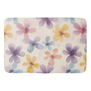Pastelbloemen Retro Hippie bloemen Badmat