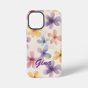 Pastelbloemen Retro Hippie bloemen iPhone 12 Mini Hoesje