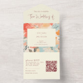 pastelbloemen trouwuitnodiging en RSVP All In One Uitnodiging (Binnen)