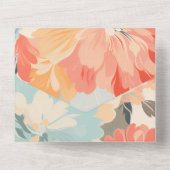 pastelbloemen trouwuitnodiging en RSVP All In One Uitnodiging (Achterkant)