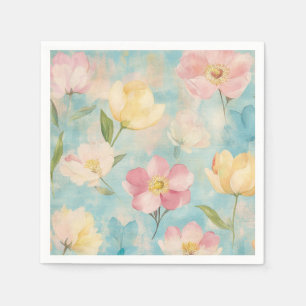 Pastelbloemen. Tuin schoonheid.  Servet