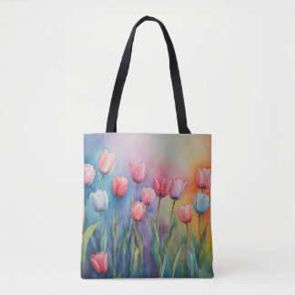 pastelbloesem tulpen draagtas