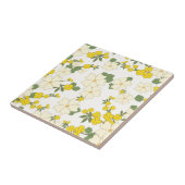 pastelcitroengeel bloemontwerp tegeltje (Zijkant)