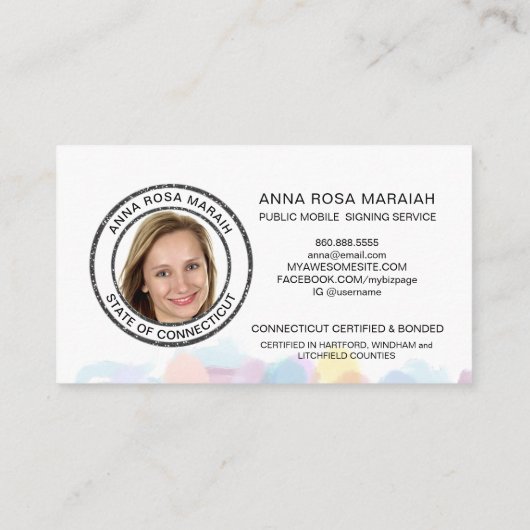 *~* Pasteldoether NOTAY FOTO Pen Signalerend midde Visitekaartje (Achterkant)