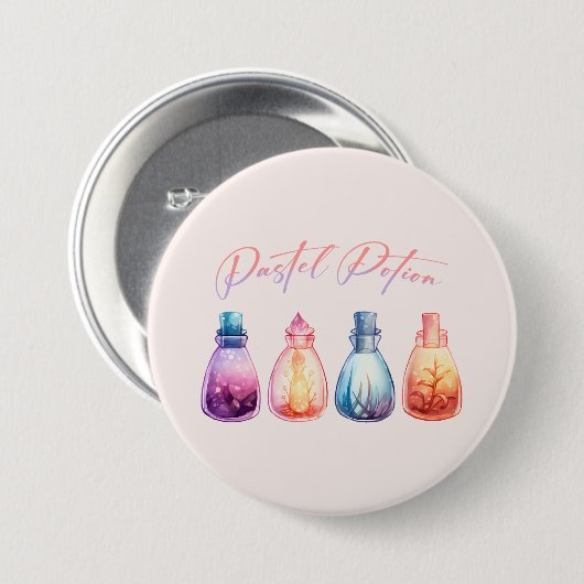 pasteldrank ronde button 7,6 cm (Voorkant /achterkant)