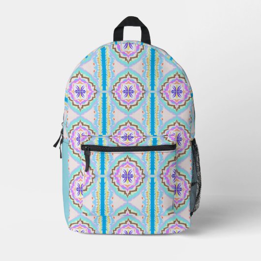 Pasteldroom Boho Geometrische Kaleidoscoop Bedrukte Rugzak (Voorkant)