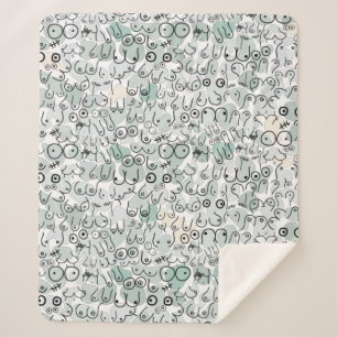 pastelfeministische borst sherpa deken