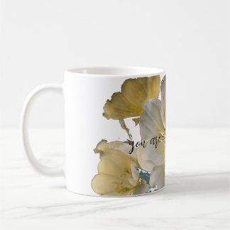 Pastelgele witte bloemen koffiemok