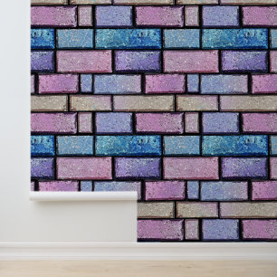 pastelglitterbaksteenpatroon behang