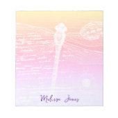 Pastelgradiënt dragonfly gepersonaliseerd notitieblok (Voorkant)