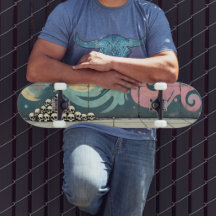 Pastelgraffiti Skull Pile Skateboard Schaats Deck