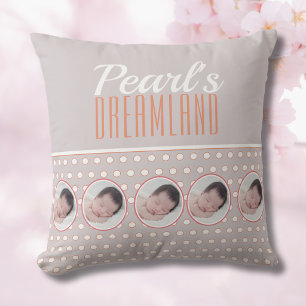 Pastelgrijze Stippen Nursery Cadeau Kussen