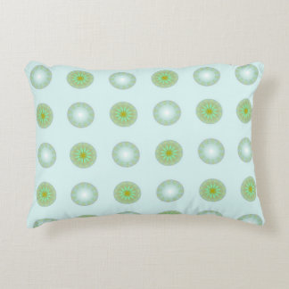 Pastelgroen en grijs geometrisch patroon accent kussen