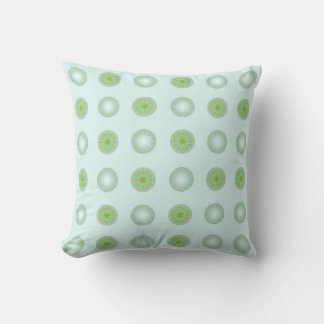 Pastelgroen en grijs geometrisch patroon kussen
