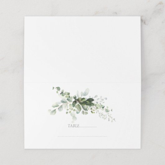 Pastelgroen Eucalyptus gebladerte Elegantie bruilo (Buitenkant ongevouwen)