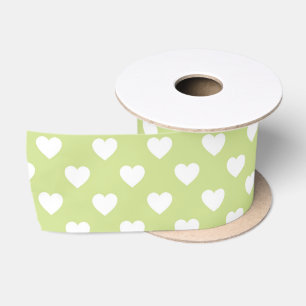PASTELGROEN MET WITTE HARTEN LINT