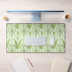 Pastelgroen Tropisch Loof Natuur Deco Patroon Bureaumat