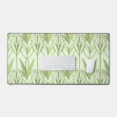 Pastelgroen Tropisch Loof Natuur Deco Patroon Bureaumat (Keyboard & Muis)