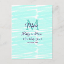 Pastelgroene baby in bloei monogram babyshower te