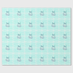 Pastelgroene baby in bloom monogram baby shower te cadeaupapier