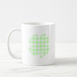 Pastelgroene Gingham Klaver Koffiemok