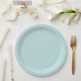 Pastelgroene Stippen Baby Shower Papieren Bordje