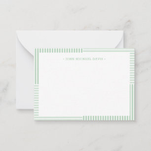 Pastelgroene strepen kinderbriefkaart notitiekaartje
