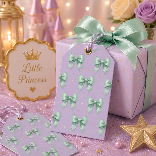 Pastelgroene Strik Cadeaulabel