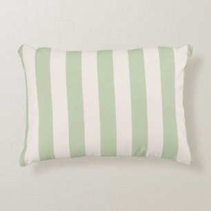 Pastelgroene verticale strepen accent kussen