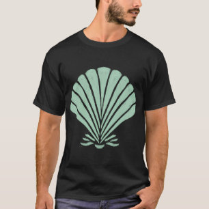 Pastelgroene zeeschelp, Mediterrane zomer kunst, T T-shirt