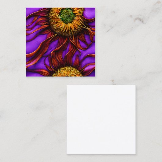 Pastelinkt Intriciteitsstroom Intricum zonnebloem Vierkante Visitekaartje (Voorkant / Achterkant)