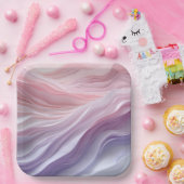 pastelkalmerend golfpatroon papieren bordje (Feest)