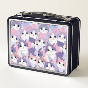 Pastelkatten Metalen Lunchbox