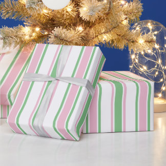 pastelkerstpapier | Roze en groen Cadeaupapier