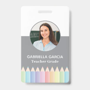 Pastelkleur Regenboog Docent ID-badge Badge
