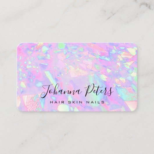 pastelkleuren abstract opal geïnspireerd visitekaartje (Voorkant)