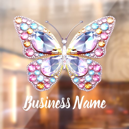 pastelkleuren edelstenen vlinder raamsticker (Vel 2)