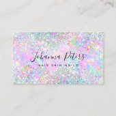 pastelkleuren faux glitter abstract optisch ontwer visitekaartje (Voorkant)