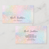 Pastelkleuren Faux Holograph visitekaartje (Voorkant / Achterkant)