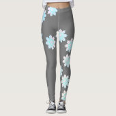 Pastelkleuren Gelukkige Turquoise Bloemblaadjes Le Leggings (Voorkant)