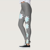 Pastelkleuren Gelukkige Turquoise Bloemblaadjes Le Leggings (Links)