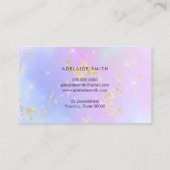 pastelkleuren gradiënten faux glitter visitekaartje (Achterkant)