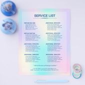 Pastelkleuren holografische achtergrond nr. 2 flyer (Enkel)