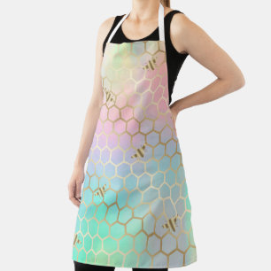 pastelkleuren honeycomb hexagons bijen schort