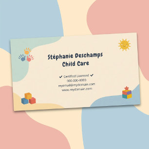 Pastelkleuren - Kinderopvang Visitekaartje