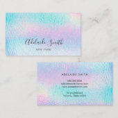 Pastelkleuren leer visitekaartje (Voorkant / Achterkant)