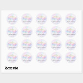pastelkleuren lotus logo ronde sticker (Vel)